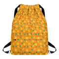 Orange Fruit Slices Pattern Print Drawstring Backpack