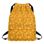 Orange Fruit Slices Pattern Print Drawstring Backpack
