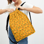 Orange Fruit Slices Pattern Print Drawstring Backpack