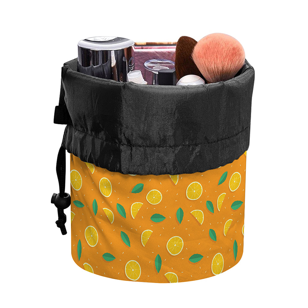 Orange Fruit Slices Pattern Print Drawstring Makeup Bag