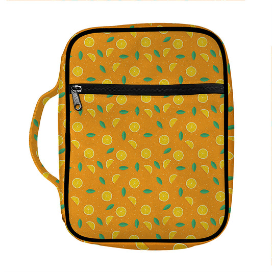 Orange Fruit Slices Pattern Print Front Pocket Bible Bag
