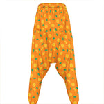 Orange Fruit Slices Pattern Print Hammer Pants