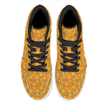 Orange Fruit Slices Pattern Print High Top Leather Sneakers