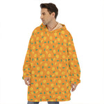 Orange Fruit Slices Pattern Print Hoodie Blanket