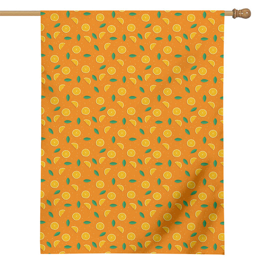 Orange Fruit Slices Pattern Print House Flag