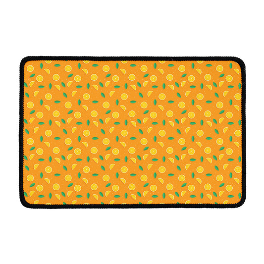 Orange Fruit Slices Pattern Print Kitchen Mat