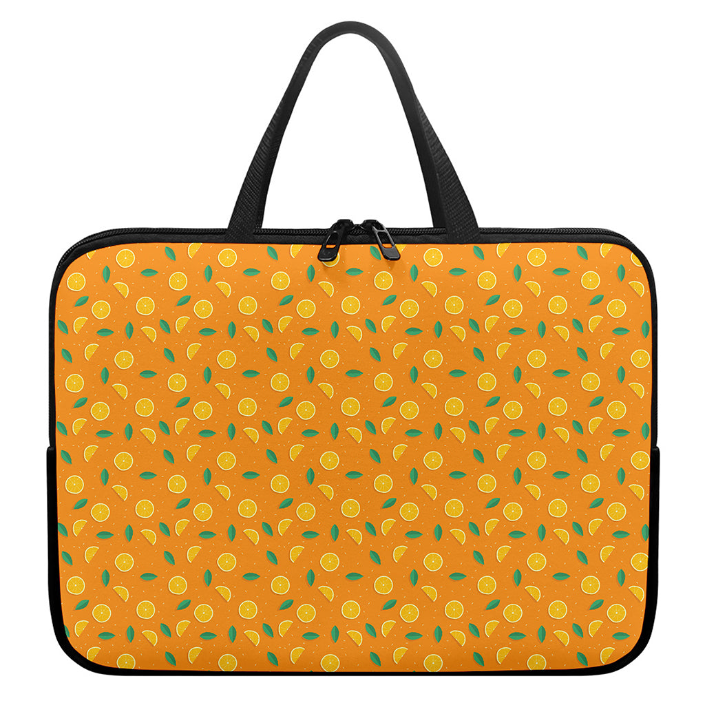 Orange Fruit Slices Pattern Print Laptop Sleeve With Handle