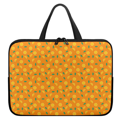 Orange Fruit Slices Pattern Print Laptop Sleeve With Handle