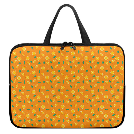 Orange Fruit Slices Pattern Print Laptop Sleeve With Handle