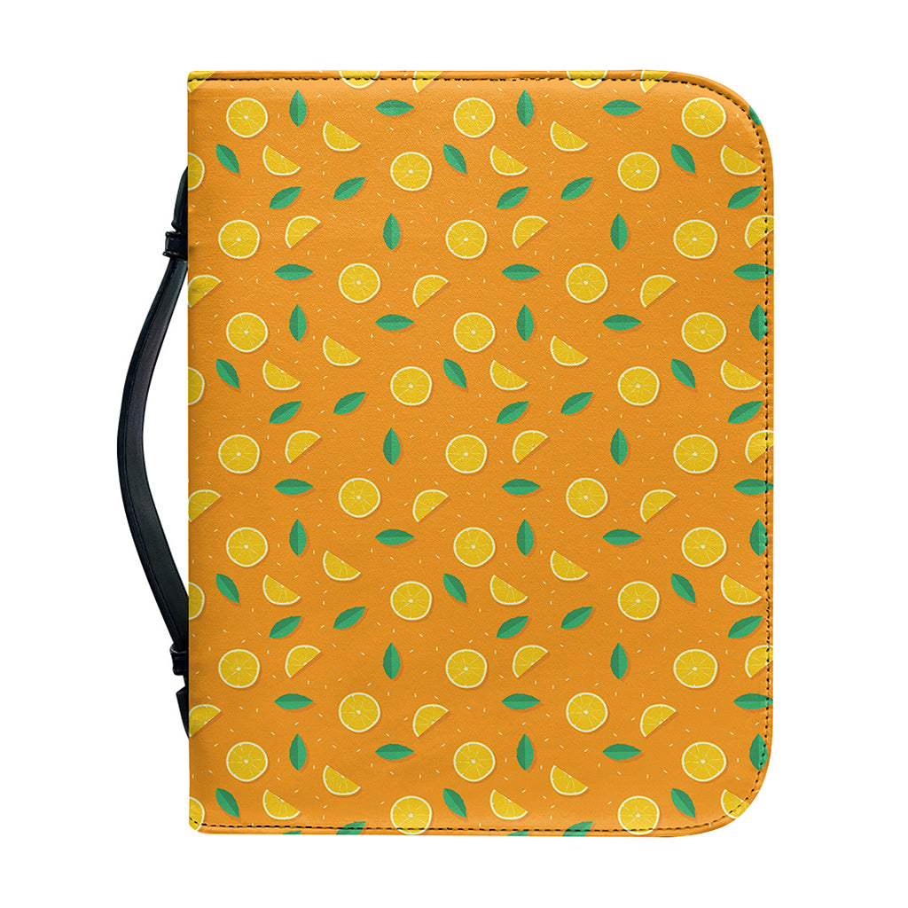 Orange Fruit Slices Pattern Print Leather Bible Cover
