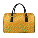 Orange Fruit Slices Pattern Print Leather Duffle Bag