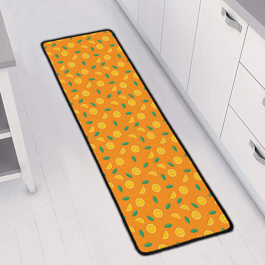 Orange Fruit Slices Pattern Print Long Kitchen Mat