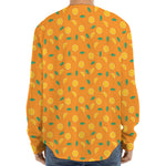 Orange Fruit Slices Pattern Print Long Sleeve Baseball Jersey