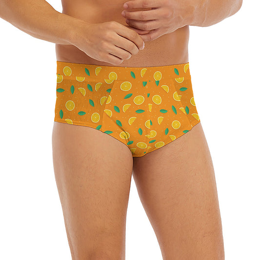 Orange Fruit Slices Pattern Print Men's Briefs