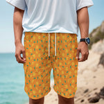 Orange Fruit Slices Pattern Print Men's Cargo Shorts