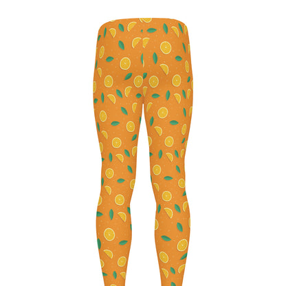 Orange Fruit Slices Pattern Print Men's leggings