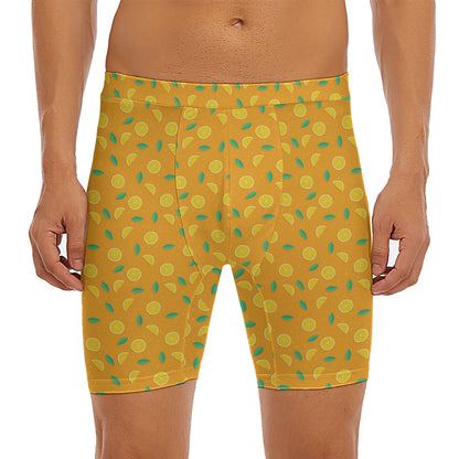 Orange Fruit Slices Pattern Print Men's Long Boxer Briefs