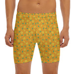 Orange Fruit Slices Pattern Print Men's Long Boxer Briefs
