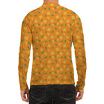 Orange Fruit Slices Pattern Print Men's Long Sleeve Rash Guard