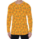 Orange Fruit Slices Pattern Print Men's Long Sleeve T-Shirt