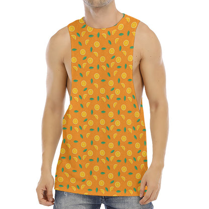 Orange Fruit Slices Pattern Print Men's Muscle Tank Top