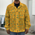 Orange Fruit Slices Pattern Print Men's Shirt Jacket