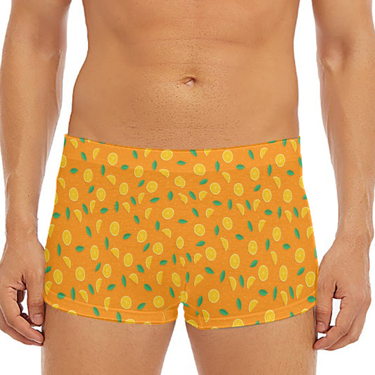 Orange Fruit Slices Pattern Print Men's Short Boxer Briefs