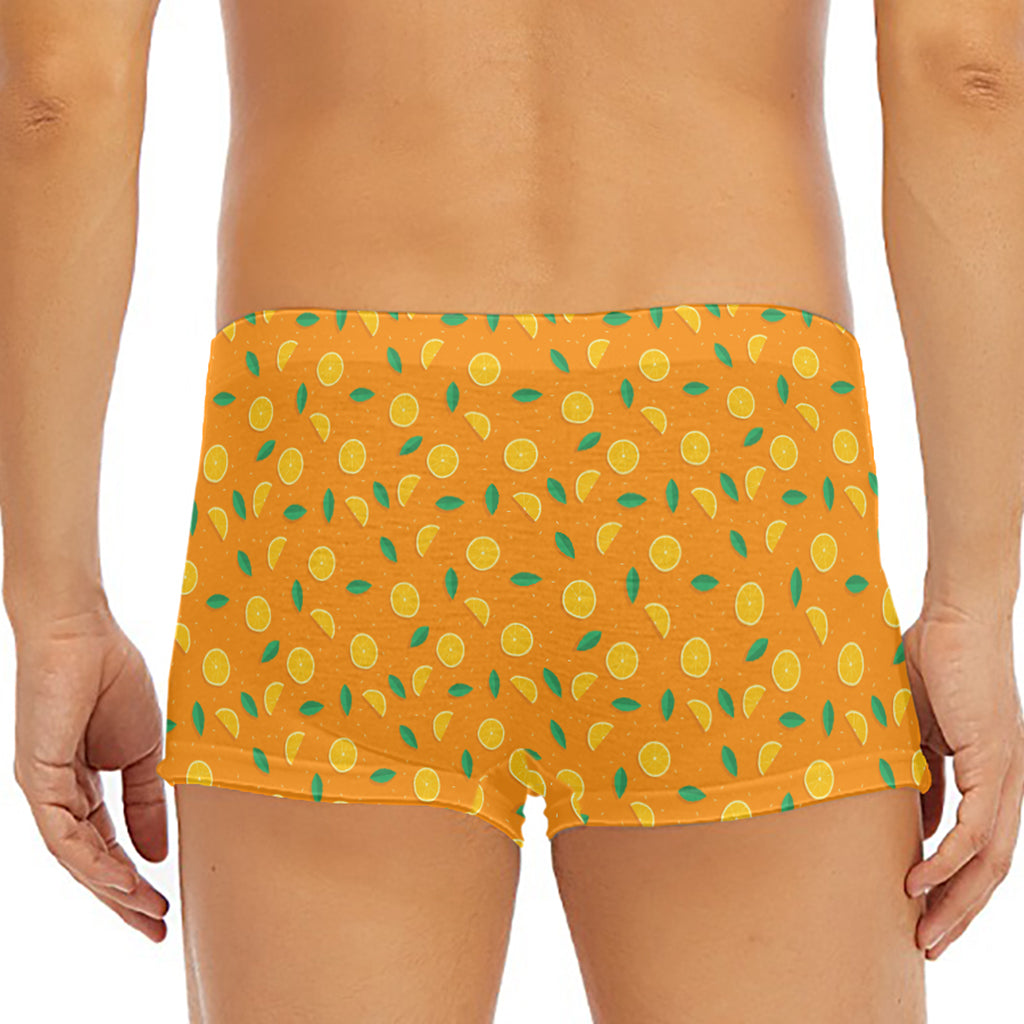 Orange Fruit Slices Pattern Print Men's Short Boxer Briefs