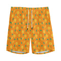 Orange Fruit Slices Pattern Print Men's Athletic Shorts