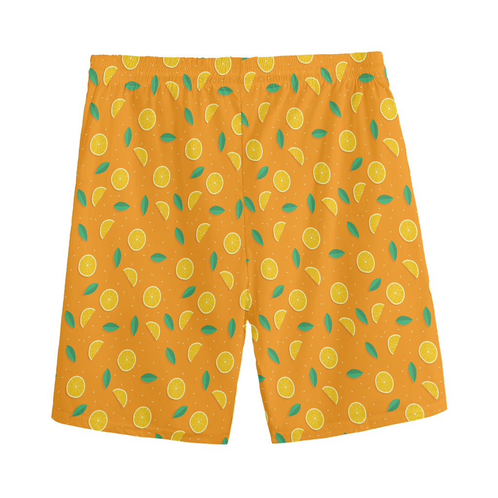 Orange Fruit Slices Pattern Print Men's Sports Shorts