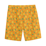 Orange Fruit Slices Pattern Print Men's Sports Shorts