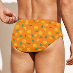 Orange Fruit Slices Pattern Print Men's Swim Briefs