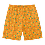 Orange Fruit Slices Pattern Print Men's Swim Trunks