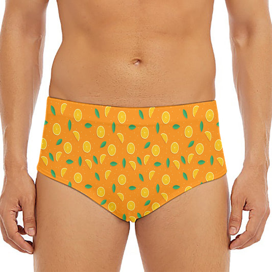 Orange Fruit Slices Pattern Print Men's Triangle Swim Briefs