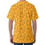 Orange Fruit Slices Pattern Print Men's Velvet T-Shirt