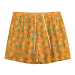 Orange Fruit Slices Pattern Print Mesh Shorts