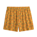 Orange Fruit Slices Pattern Print Mesh Shorts