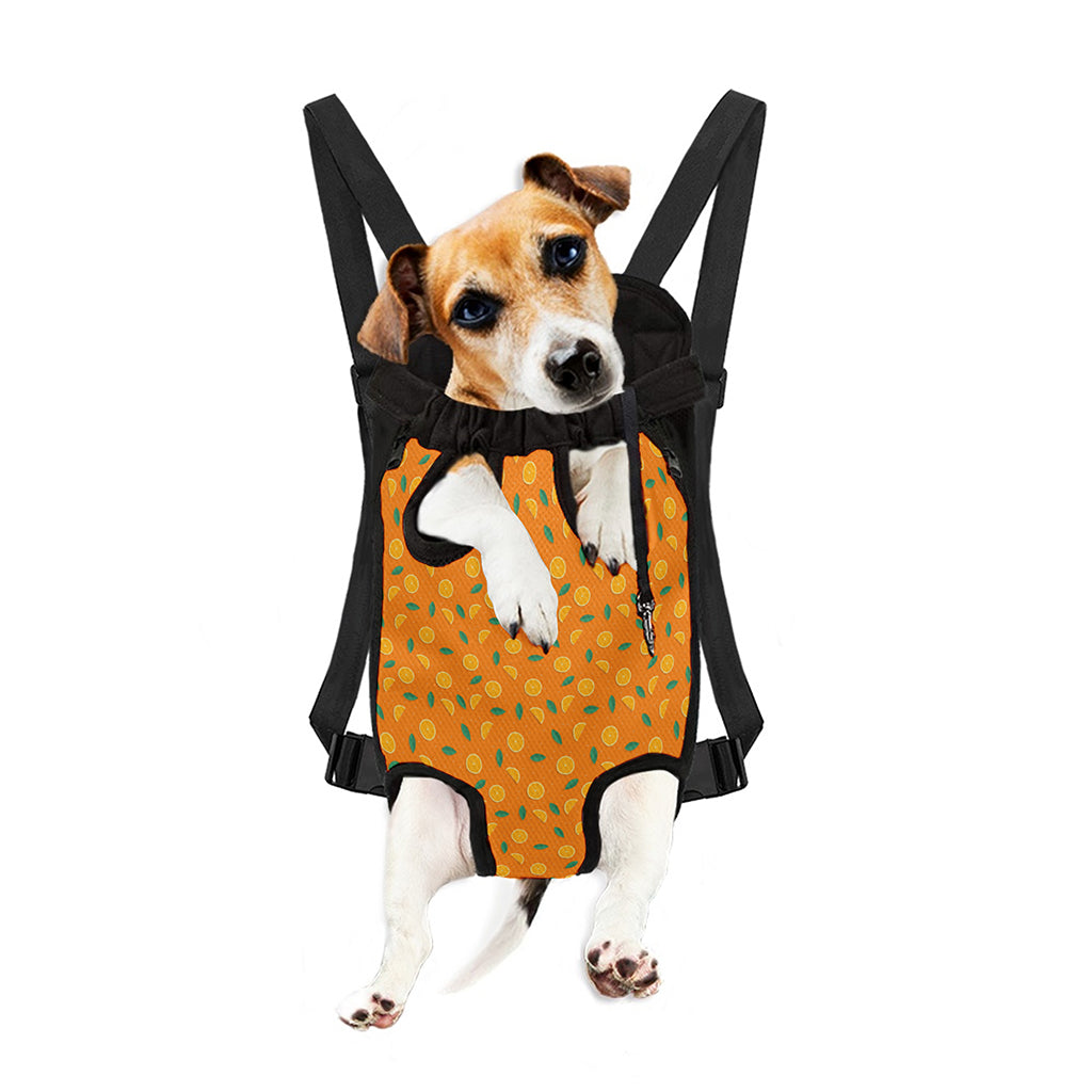 Orange Fruit Slices Pattern Print Pet Carrier Backpack
