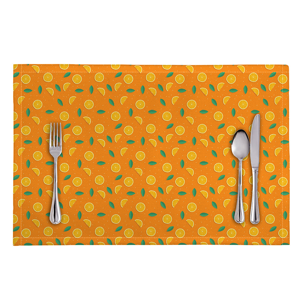 Orange Fruit Slices Pattern Print Placemat