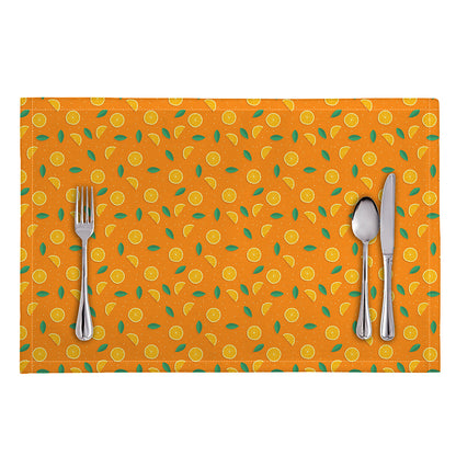 Orange Fruit Slices Pattern Print Placemat