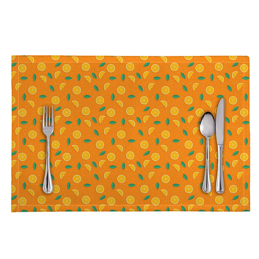 Orange Fruit Slices Pattern Print Placemat