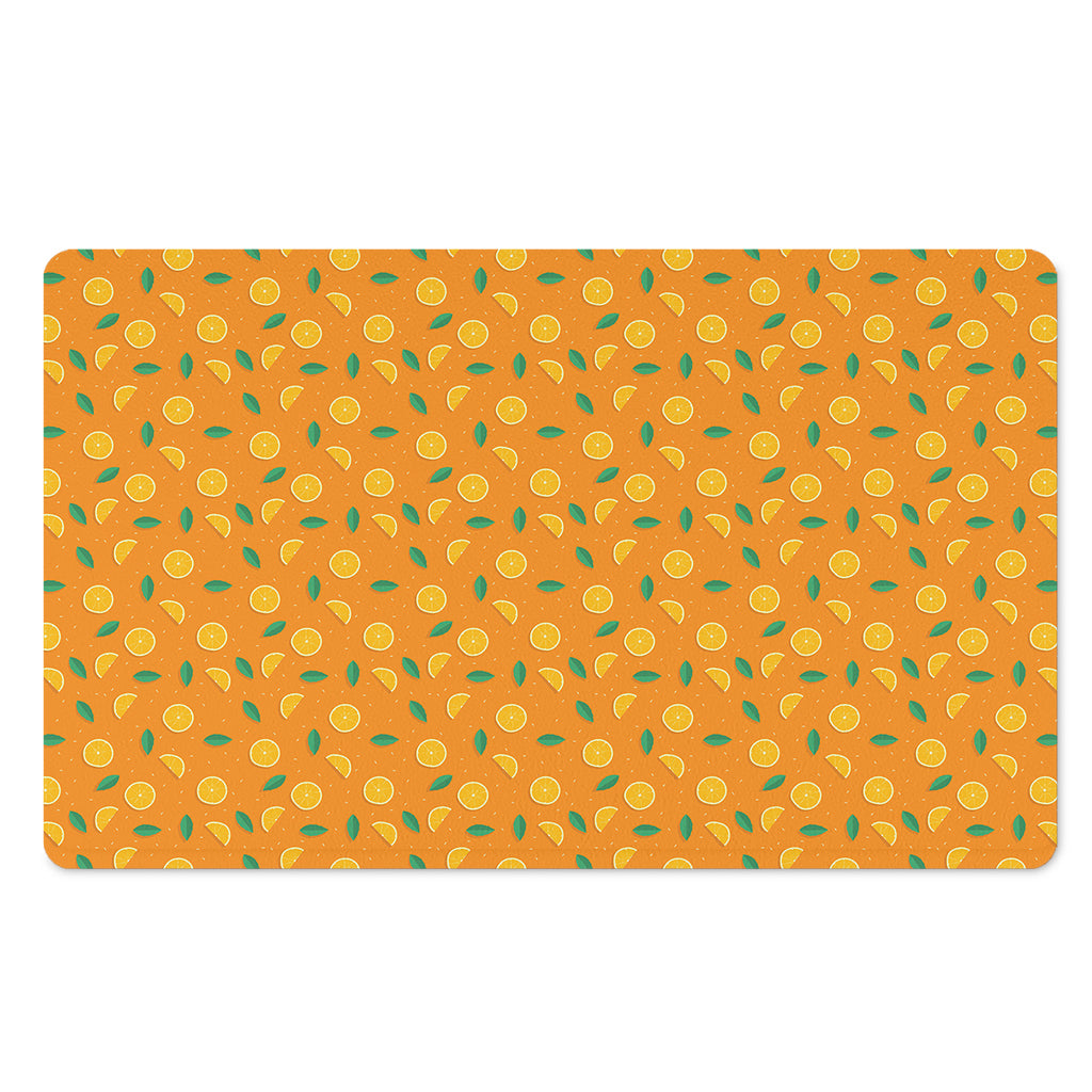 Orange Fruit Slices Pattern Print Polyester Doormat
