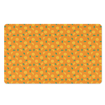 Orange Fruit Slices Pattern Print Polyester Doormat