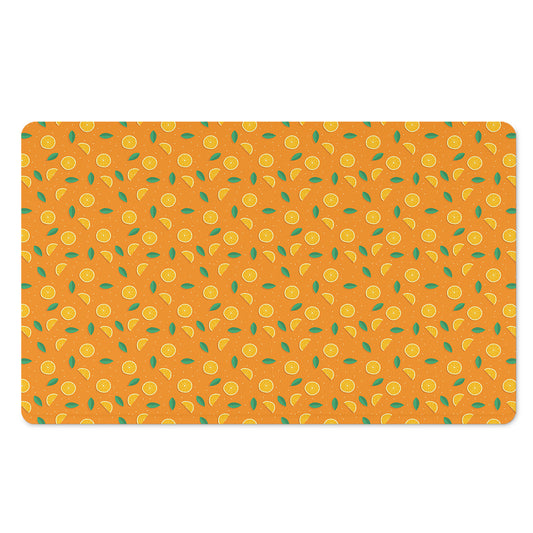 Orange Fruit Slices Pattern Print Polyester Doormat