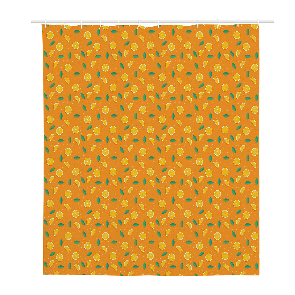 Orange Fruit Slices Pattern Print Polyester Shower Curtain
