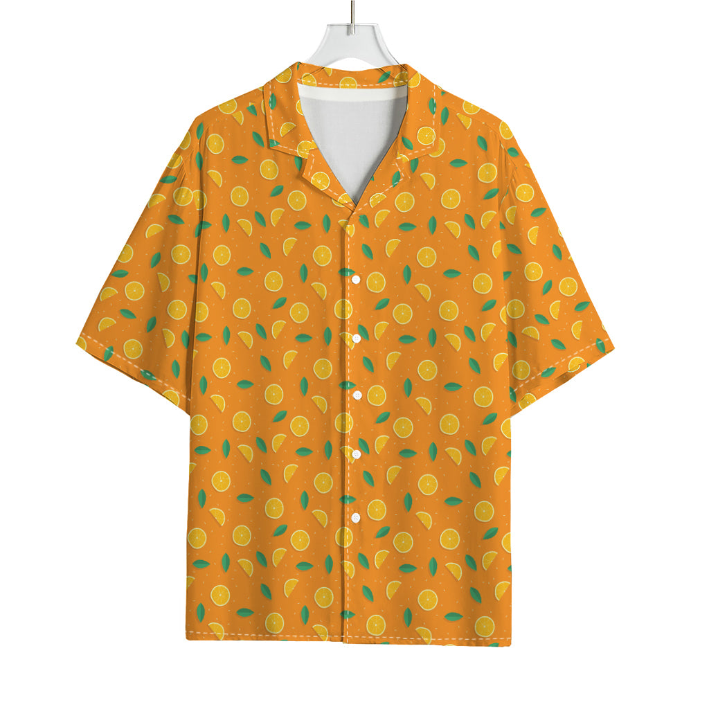 Orange Fruit Slices Pattern Print Rayon Hawaiian Shirt