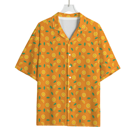 Orange Fruit Slices Pattern Print Rayon Hawaiian Shirt