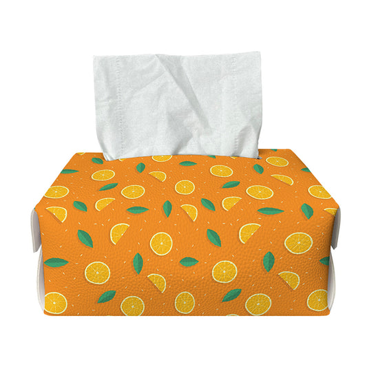 Orange Fruit Slices Pattern Print Rectangle Tissue Box Cover