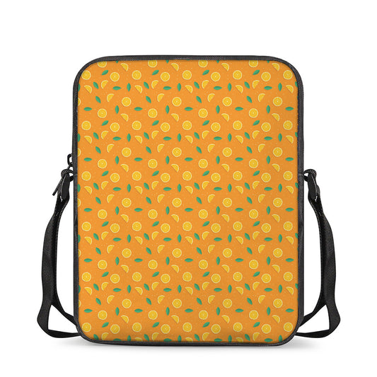 Orange Fruit Slices Pattern Print Rectangular Crossbody Bag