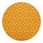 Orange Fruit Slices Pattern Print Round Blanket